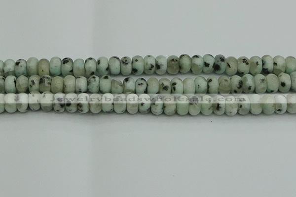 CRB2852 15.5 inches 6*10mm rondelle sesame jasper beads