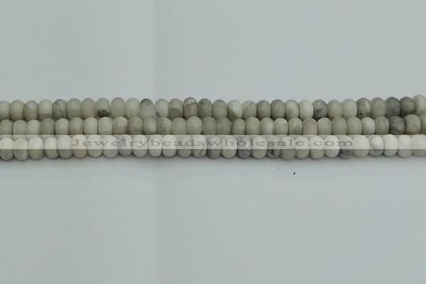 CRB2860 15.5 inches 4*6mm rondelle grey agate beads