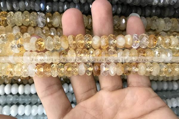 CRB3012 15.5 inches 5*8mm faceted rondelle citrine beads