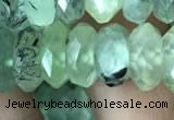 CRB3017 15.5 inches 6*12mm faceted rondelle prehnite beads