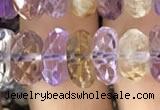 CRB3021 15.5 inches 6*11mm faceted rondelle ametrine beads