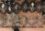 CRB3023 15.5 inches 5*8mm faceted rondelle smoky quartz beads