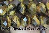 CRB3040 15.5 inches 6*8mm faceted rondelle yellow tiger eye beads