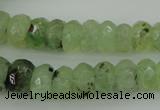 CRB305 5*8mm - 10*14mm faceted rondelle green rutilated quartz beads