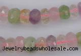 CRB306 5*8mm - 10*14mm faceted rondelle multicolor quartz beads