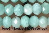 CRB3071 15.5 inches 4*6mm faceted rondelle amazonite gemstone beads