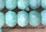 CRB3073 15.5 inches 7*10mm faceted rondelle amazonite gemstone beads