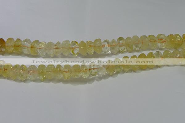 CRB308 15.5 inches 8*12mm faceted rondelle citrine gemstone beads