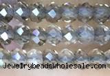 CRB3105 15.5 inches 2*3mm faceted rondelle tiny smoky quartz beads