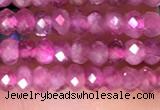 CRB3110 15.5 inches 2*3mm faceted rondelle tiny pink tourmaline beads