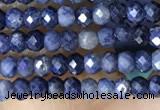 CRB3113 15.5 inches 2*3mm faceted rondelle tiny sapphire beads