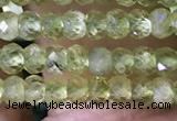 CRB3115 15.5 inches 2*3mm faceted rondelle tiny peridot beads