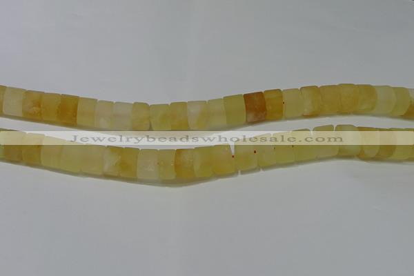 CRB312 15.5 inches 8*12mm tyre matte citrine gemstone beads wholesale