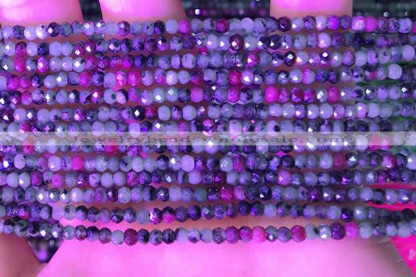 CRB3120 15.5 inches 2*3mm faceted rondelle tiny ruby zoisite beads