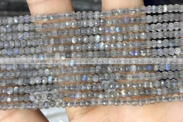 CRB3121 15.5 inches 2*3mm faceted rondelle tiny labradorite beads