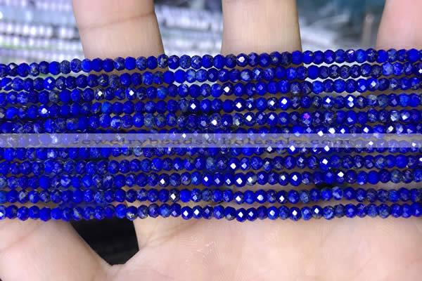 CRB3130 15.5 inches 2*3mm faceted rondelle tiny lapis lazuli beads