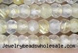 CRB3148 2.5*4mm faceted rondelle tiny golden rutilated quartz beads