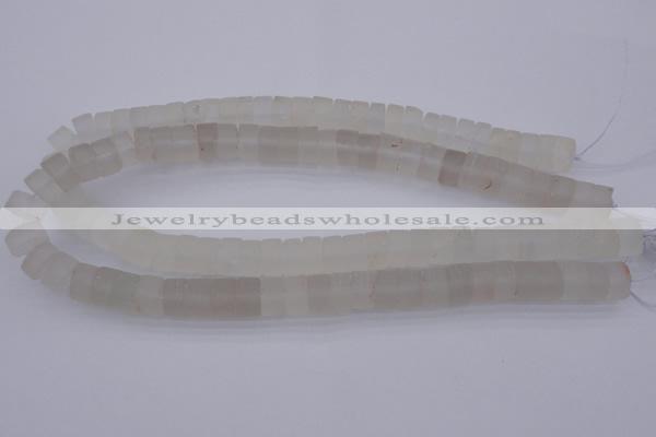 CRB316 15.5 inches 8*12mm tyre white crystal gemstone beads