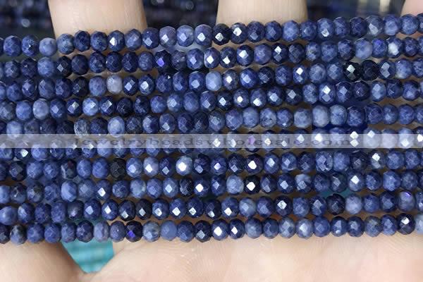 CRB3162 15.5 inches 2.5*4mm faceted rondelle tiny sapphire beads