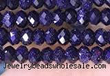 CRB3164 15.5 inches 2.5*4mm faceted rondelle tiny blue goldstone beads