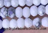 CRB3165 15.5 inches 2.5*4mm faceted rondelle tiny white howlite beads