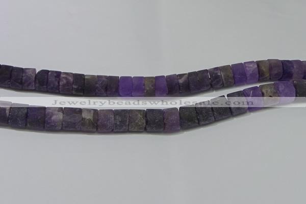 CRB318 15.5 inches 8*12mm tyre matte amethyst gemstone beads