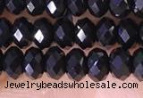 CRB3180 15.5 inches 2.5*4mm faceted rondelle tiny black spinel beads