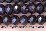 CRB3191 15.5 inches 4*6mm faceted rondelle tiny red garnet beads