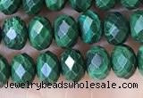 CRB3193 15.5 inches 4*6mm faceted rondelle tiny malachite beads