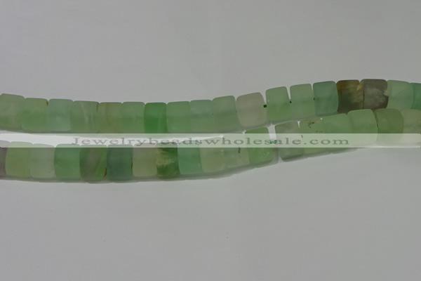 CRB321 15.5 inches 8*12mm tyre matte fluorite gemstone beads