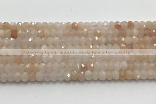 CRB3217 15.5 inches 4*6mm faceted rondelle pink aventurine jade beads wholesale