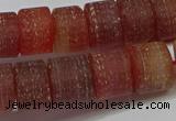 CRB325 15.5 inches 8*12mm tyre matte red agate gemstone beads