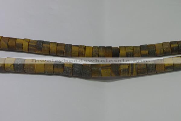 CRB326 15.5 inches 8*12mm tyre matte yellow tiger eye beads