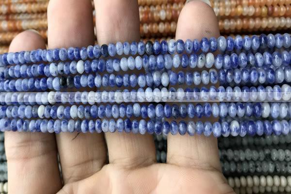 CRB4005 15.5 inches 2.5*4.5mm rondelle blue spot stone beads wholesale