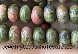 CRB4037 15.5 inches 4*6mm rondelle unakite beads wholesale