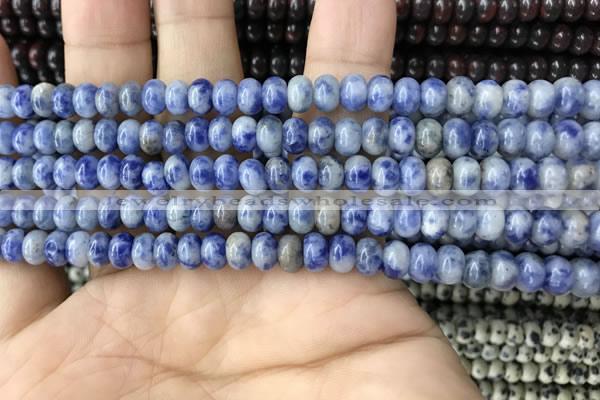 CRB4046 15.5 inches 4*6mm rondelle blue spot stone beads