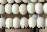 CRB4050 15.5 inches 4*6mm rondelle white fossil jasper beads wholesale