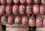 CRB4055 15.5 inches 4*6mm rondelle red sesame jasper beads wholesale