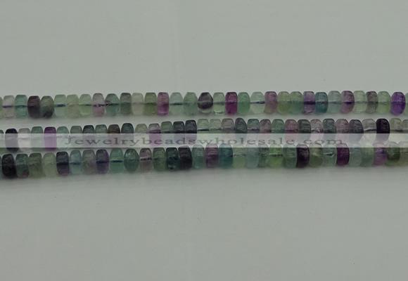 CRB406 15.5 inches 5*8mm rondelle fluorite gemstone beads