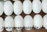 CRB4071 15.5 inches 5*8mm rondelle white porcelain beads wholesale