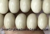 CRB4072 15.5 inches 5*8mm rondelle white fossil jasper beads wholesale