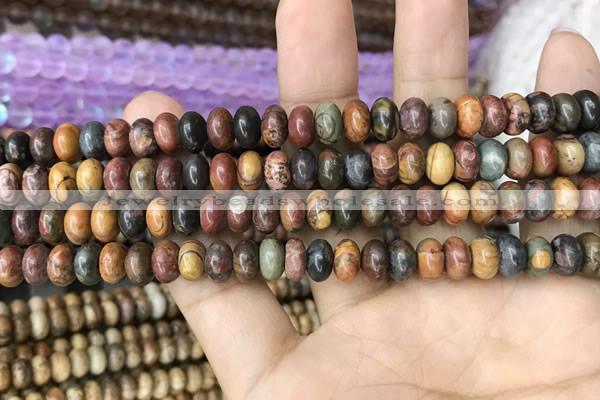 CRB4077 15.5 inches 5*8mm rondelle picasso jasper beads wholesale