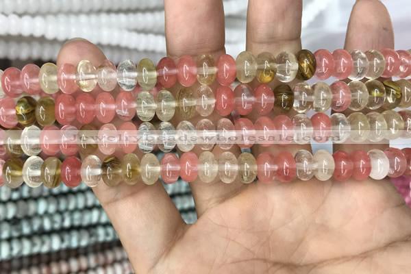 CRB4079 15.5 inches 5*8mm rondelle volcano cherry quartz beads wholesale