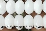 CRB4113 15.5 inches 5*8mm faceted rondelle white porcelain beads