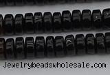 CRB418 15.5 inches 5*8mm rondelle black agate beads wholesale