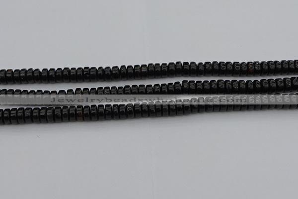 CRB418 15.5 inches 5*8mm rondelle black agate beads wholesale