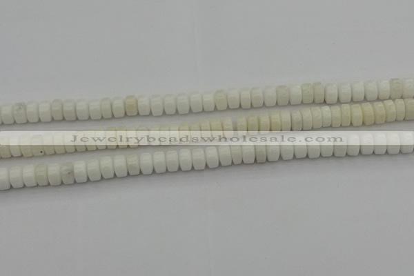 CRB423 15.5 inches 5*8mm rondelle white porcelain beads wholesale