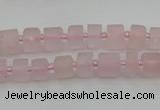 CRB450 15.5 inche 5*8mm tyre matte rose quartz gemstone beads