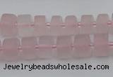 CRB451 15.5 inche 6*10mm tyre matte rose quartz gemstone beads