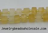 CRB453 15.5 inche 5*8mm tyre matte citrine gemstone beads